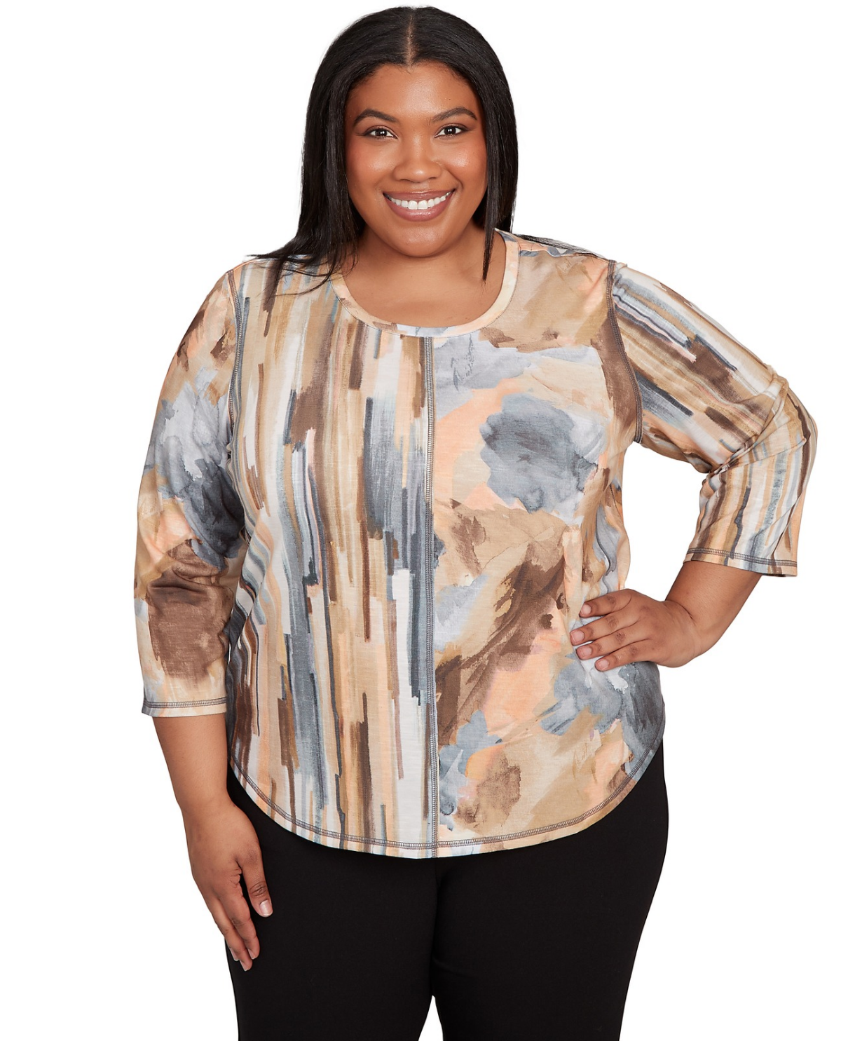 Alfred Dunner Classic Knit Top Neutral