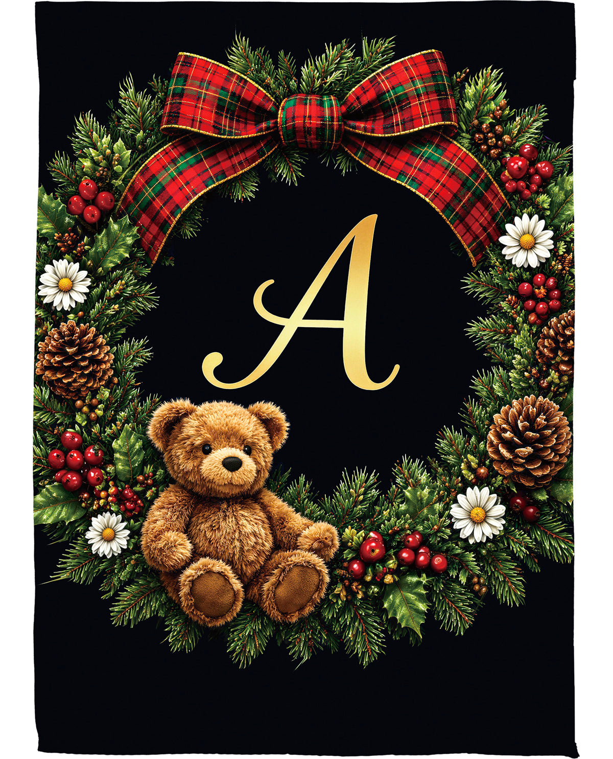 Evergreen Bear Monogram A
