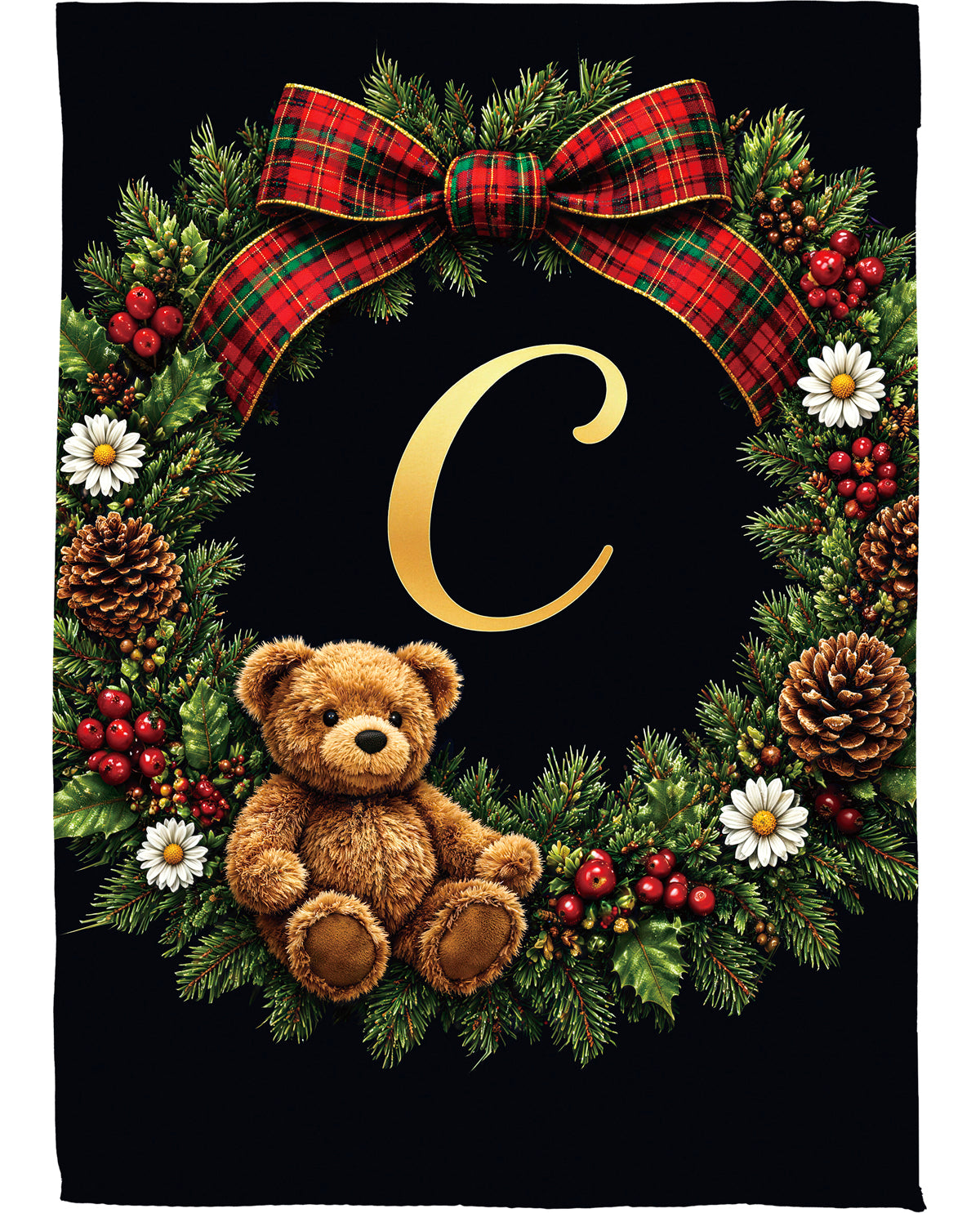 Evergreen Bear Monogram C