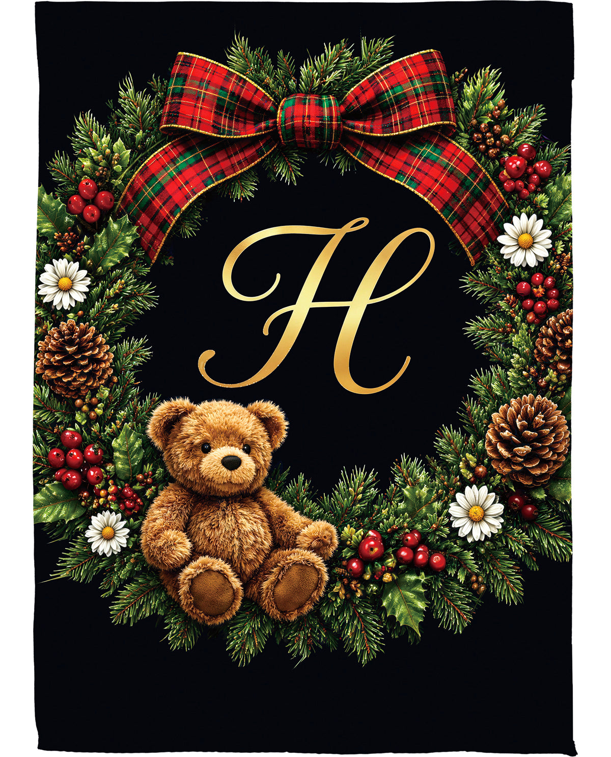 Evergreen Bear Monogram H