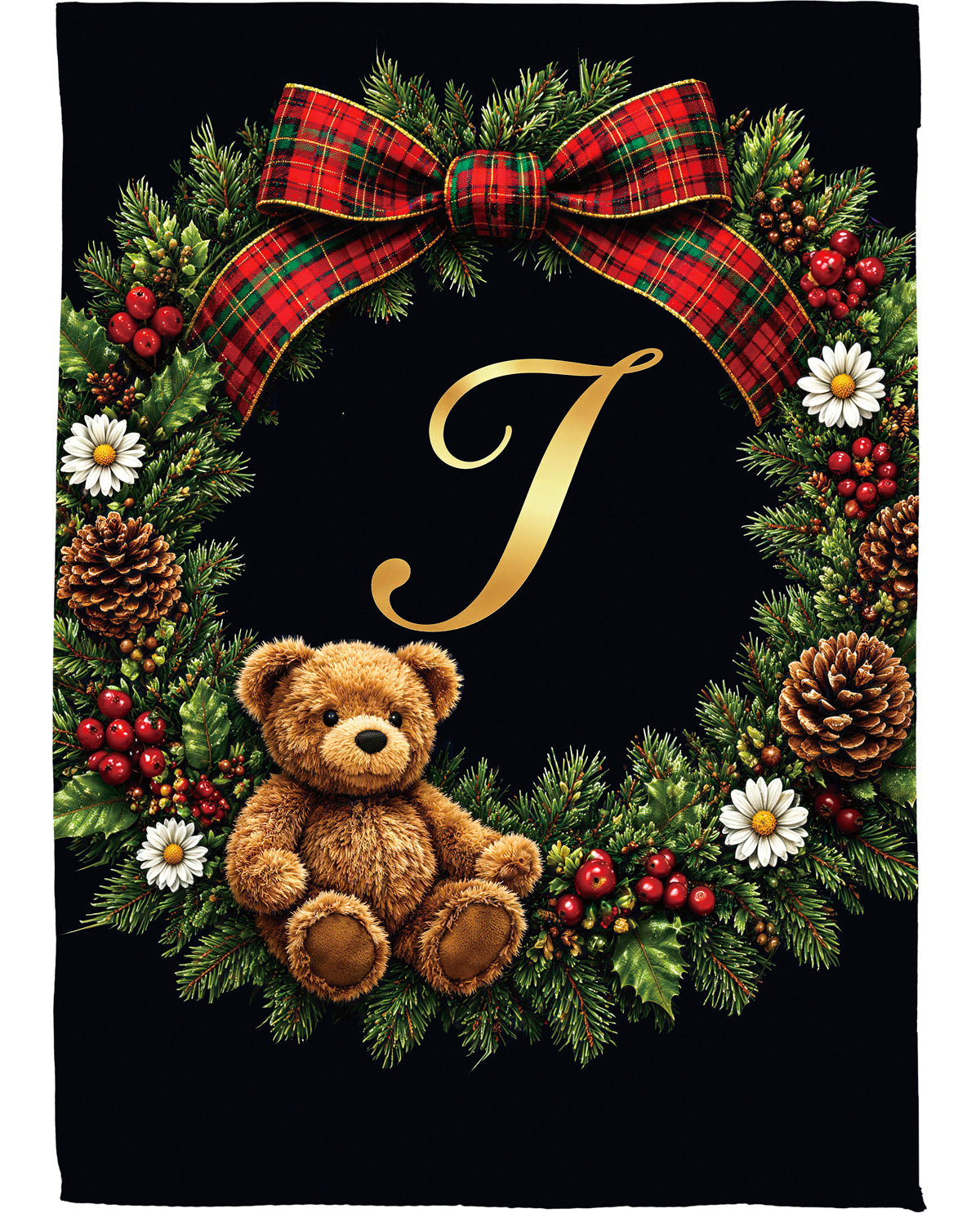 Evergreen Bear Monogram J