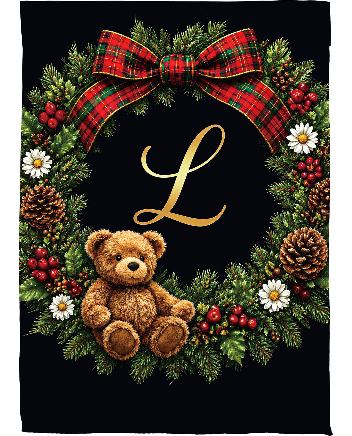 Evergreen Bear Monogram L