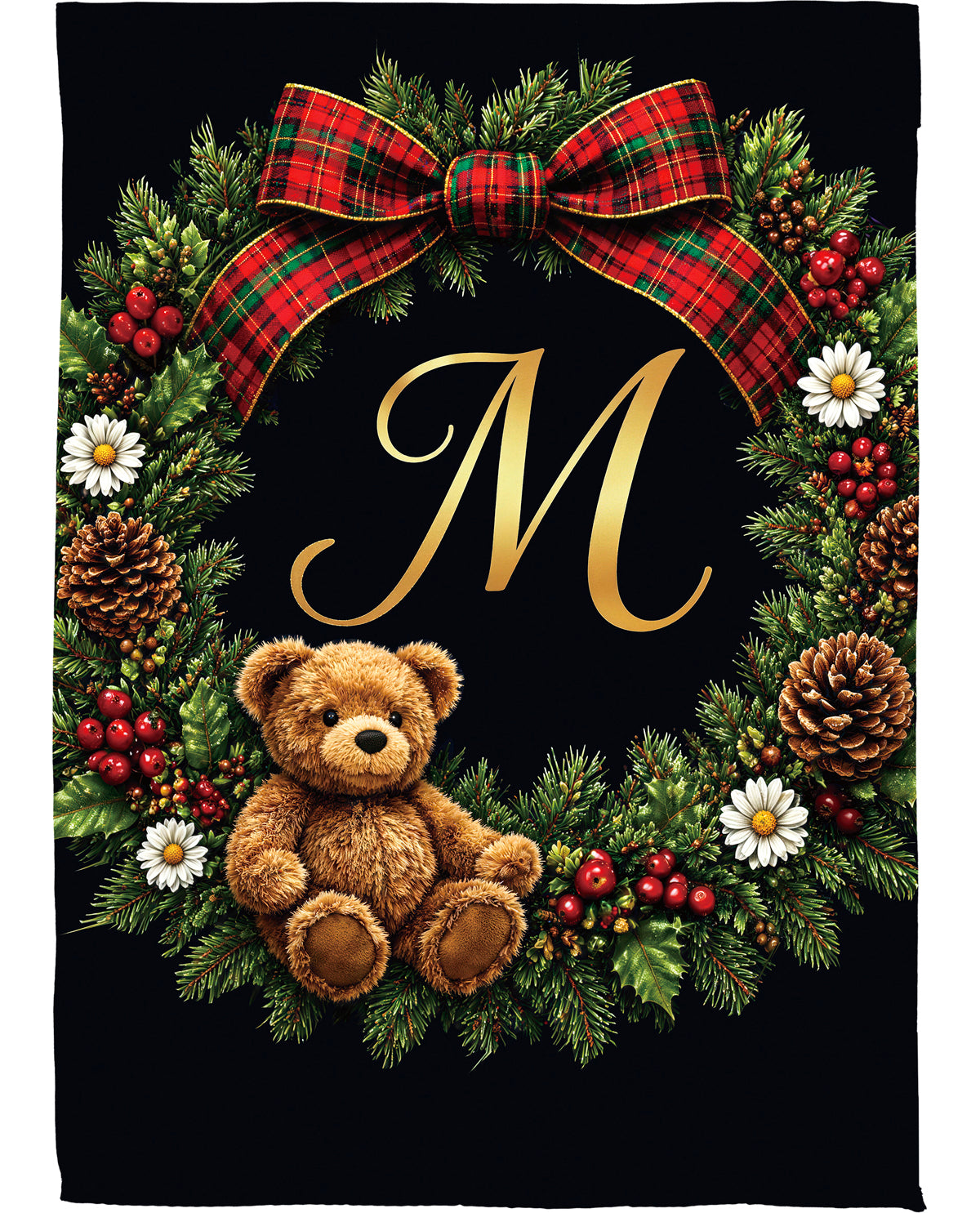 Evergreen Bear Monogram M