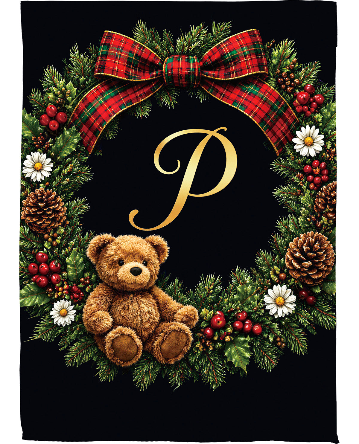 Evergreen Bear Monogram P