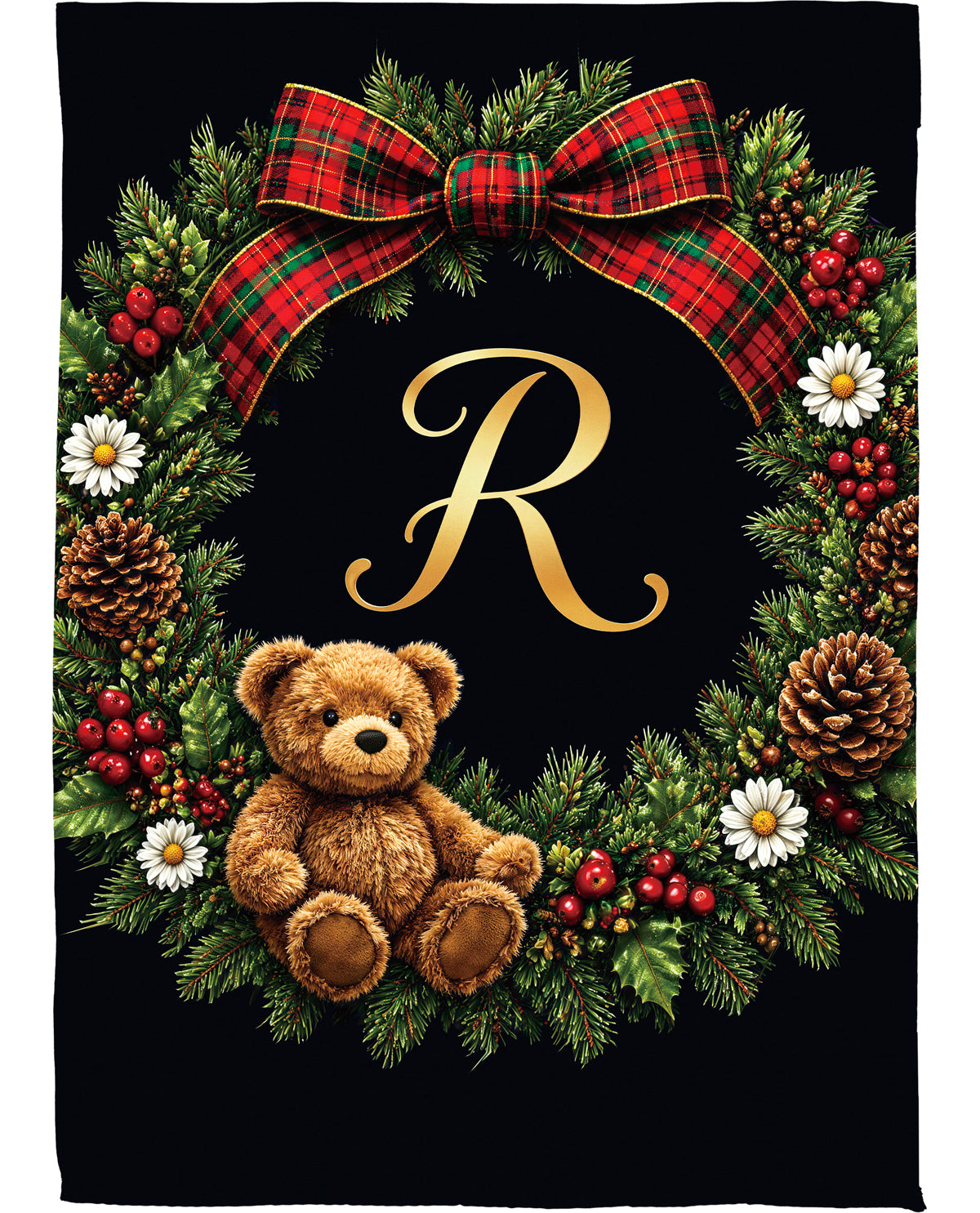 Evergreen Bear Monogram R