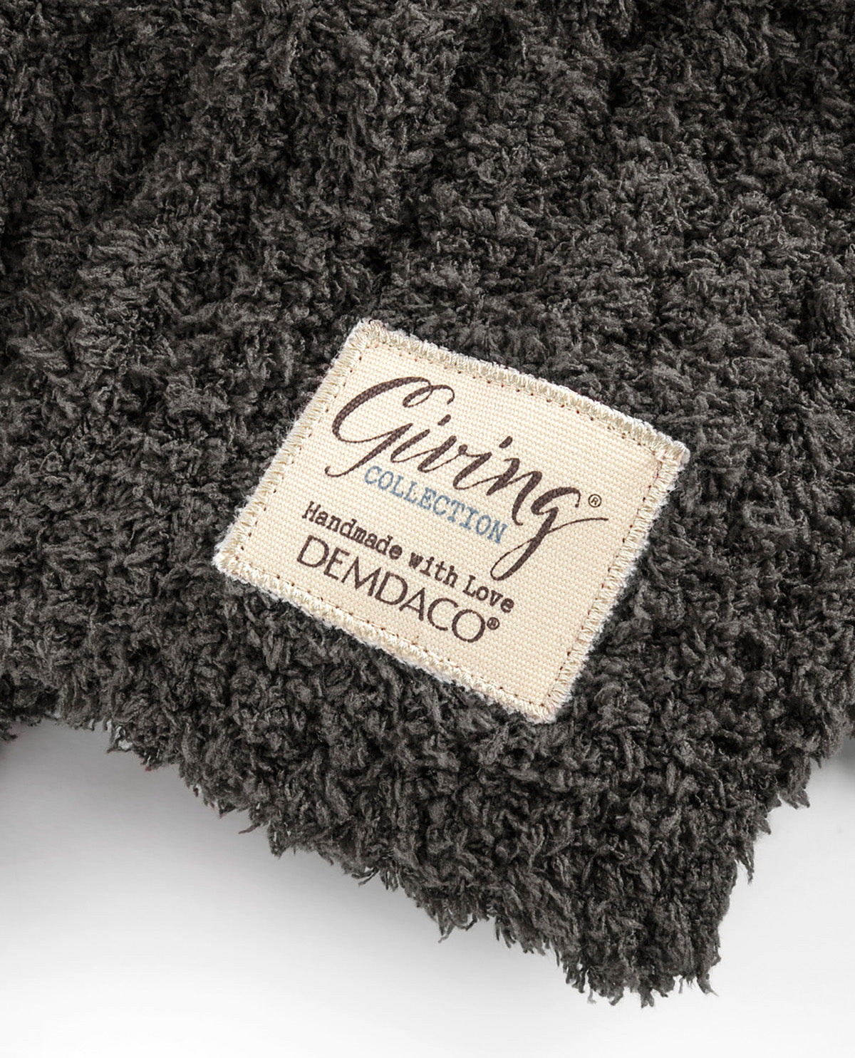 Demdaco Giving Collection Gray Ribbed Blanket 52x62