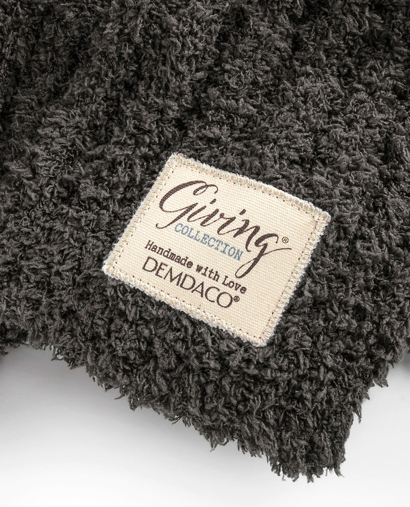 Demdaco Giving Collection Gray Ribbed Blanket 52x62