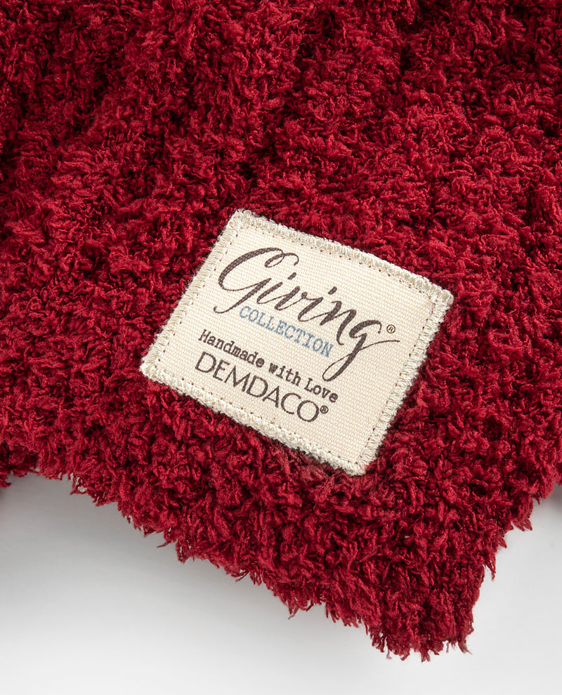 Demdaco Giving Collection Red Ribbed Blanket 52x62in