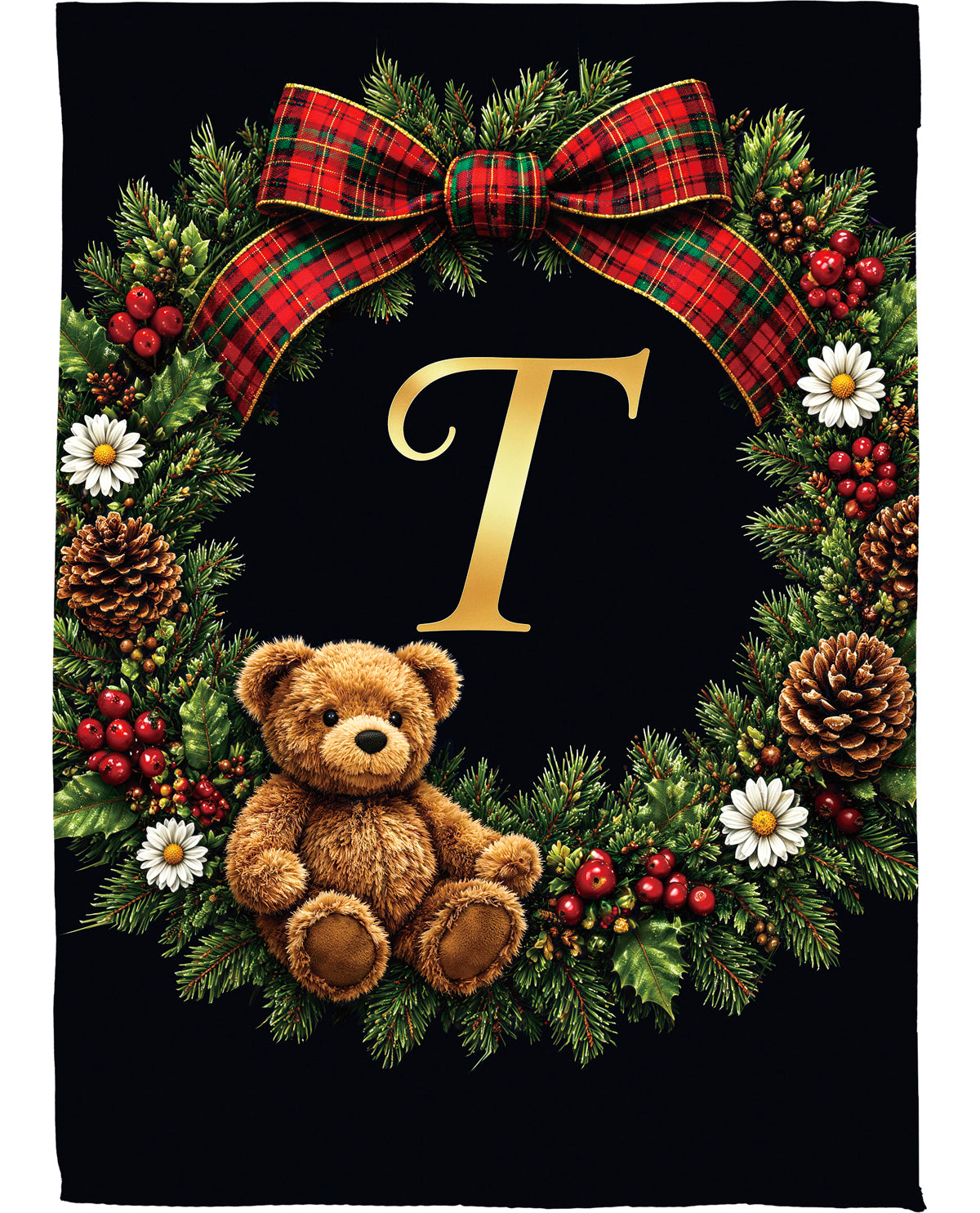 Evergreen Bear Monogram T
