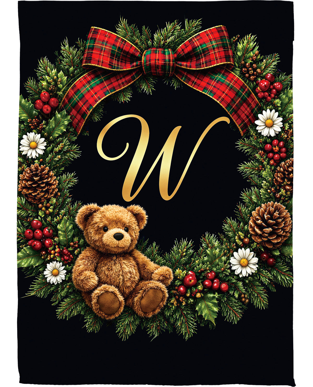 Evergreen Bear Monogram W