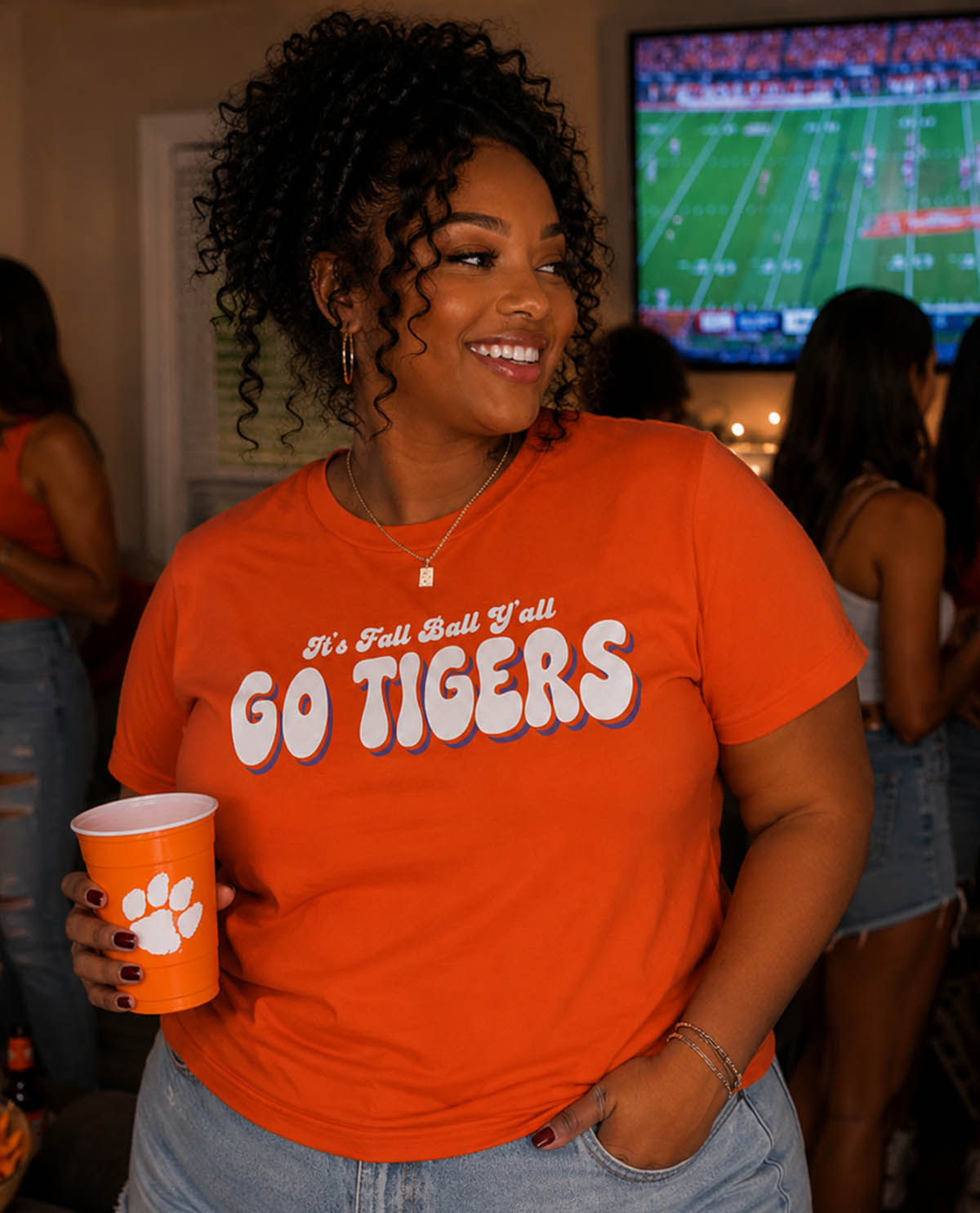 Clemson Fall Ball Short Sleeve Screen Tee Orange