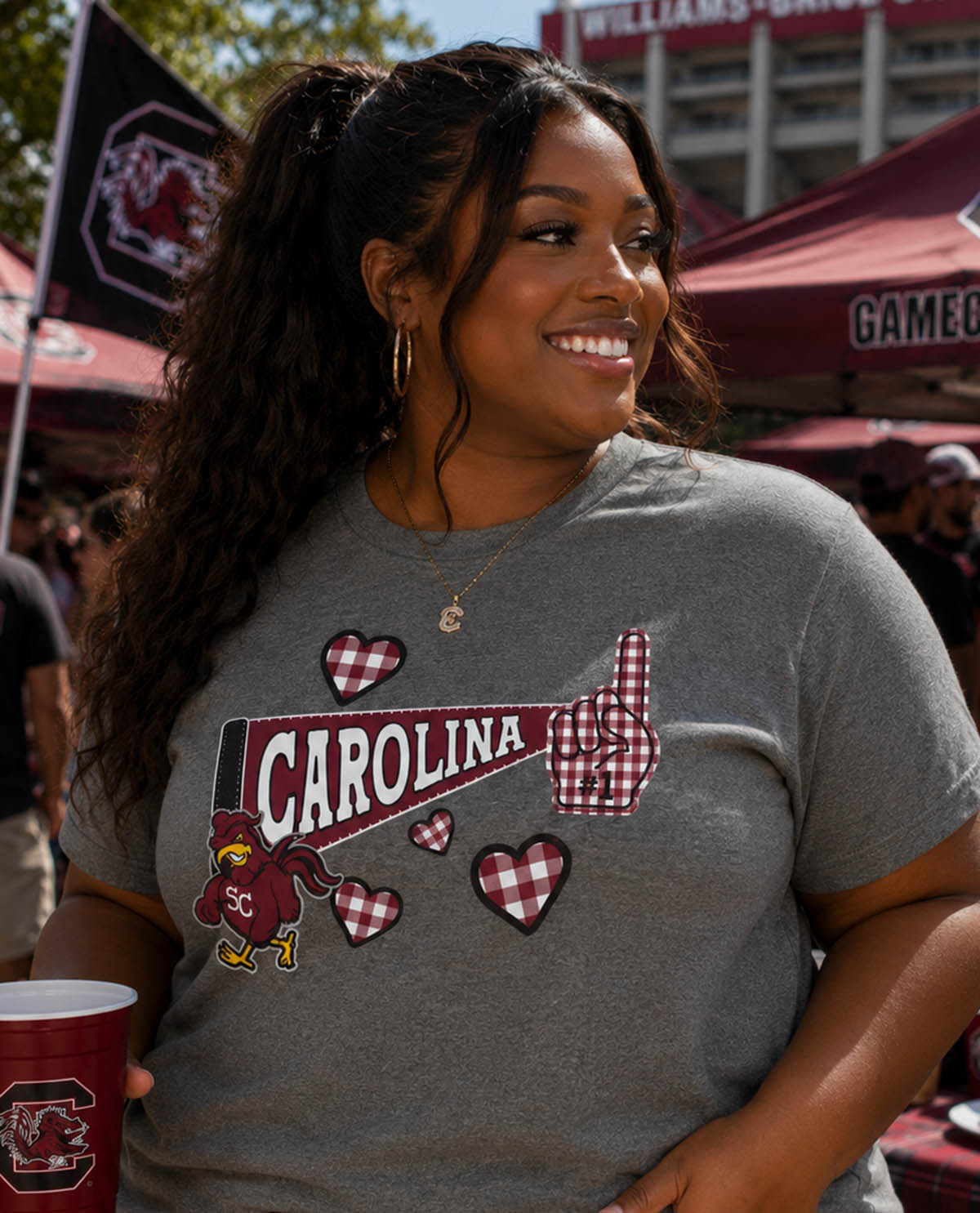 South Carolina Lets Go Short Sleeve Screen Tee Graphite