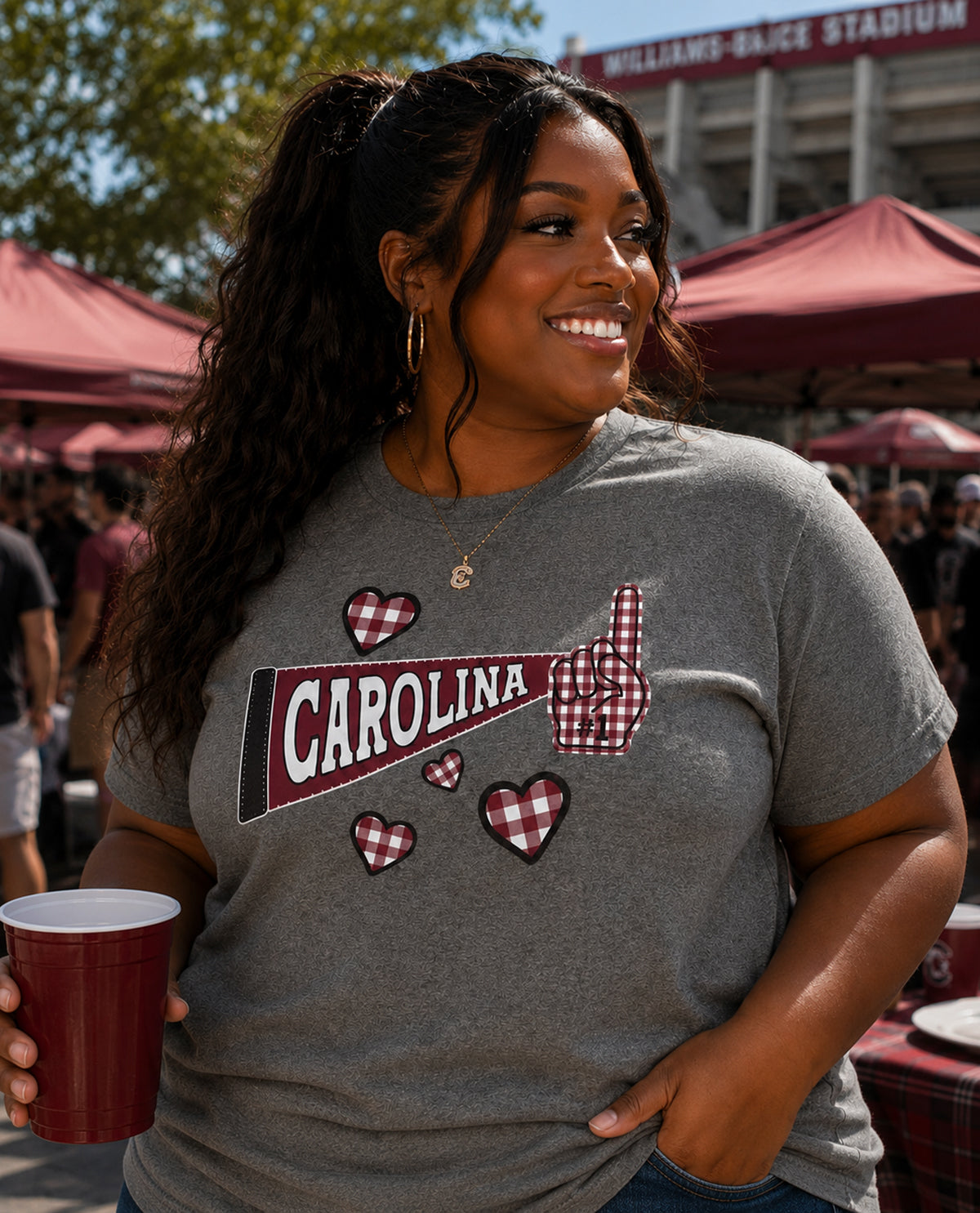 South Carolina Lets Go Short Sleeve Screen Tee Graphite