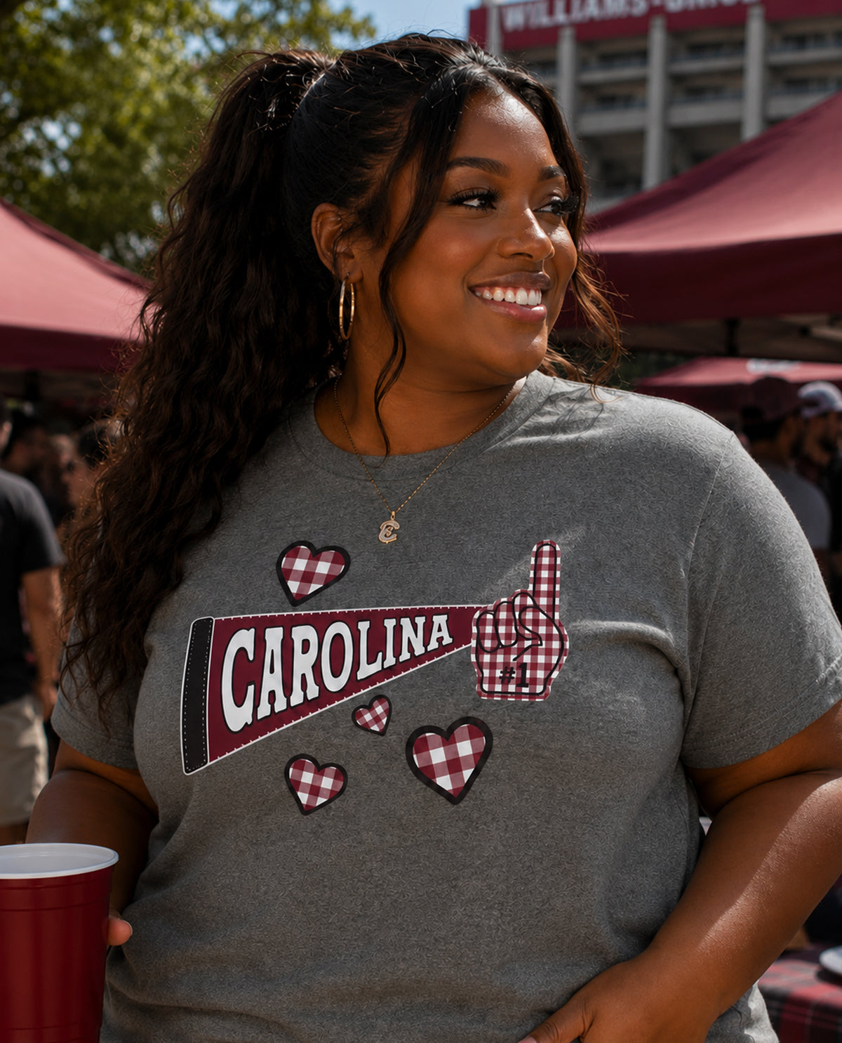 South Carolina Lets Go Short Sleeve Screen Tee Graphite