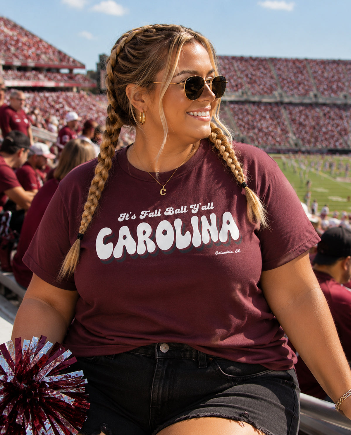 South Carolina Fall Ball Short Sleeve Screen Tee Maroon
