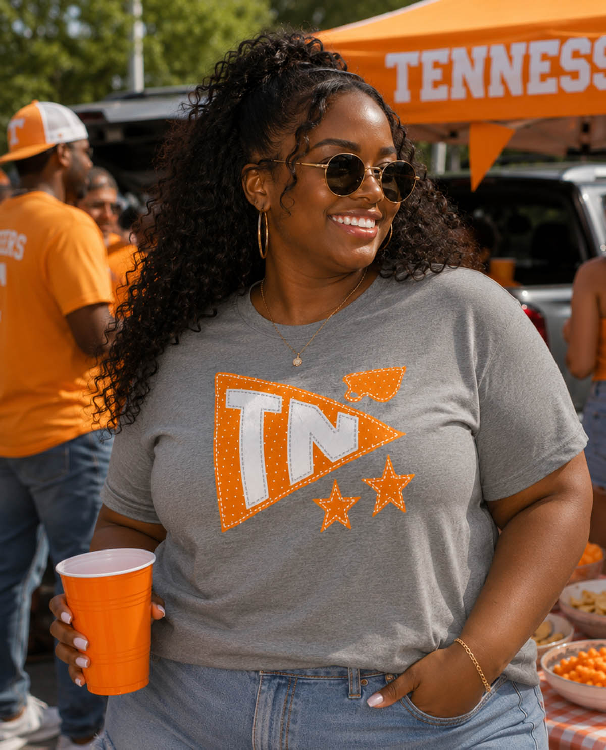 Tennessee Pennant Short Sleeve Screen Tee Gray