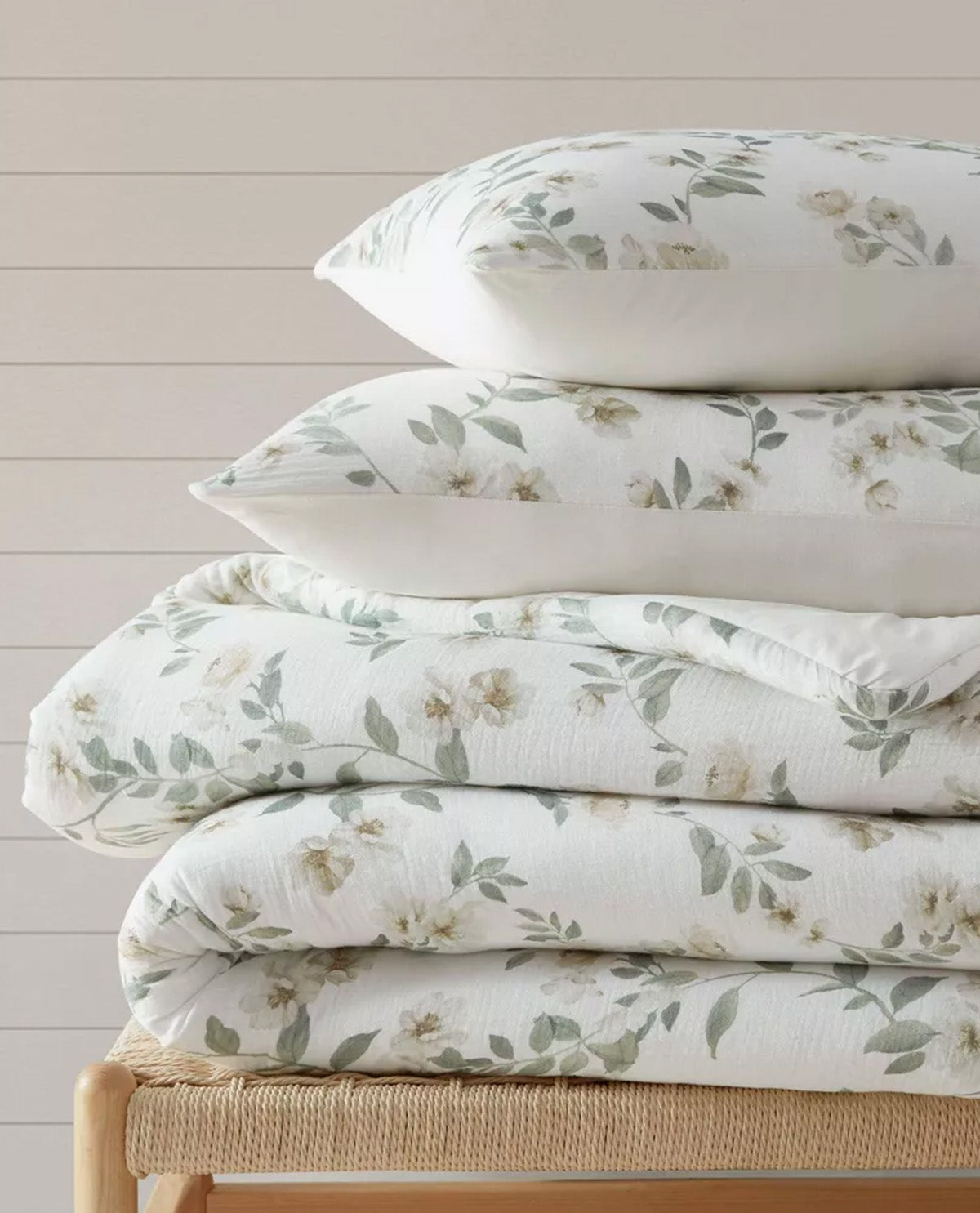 Martha Stewart Hazel Floral Beige Comforter Set KG/CK