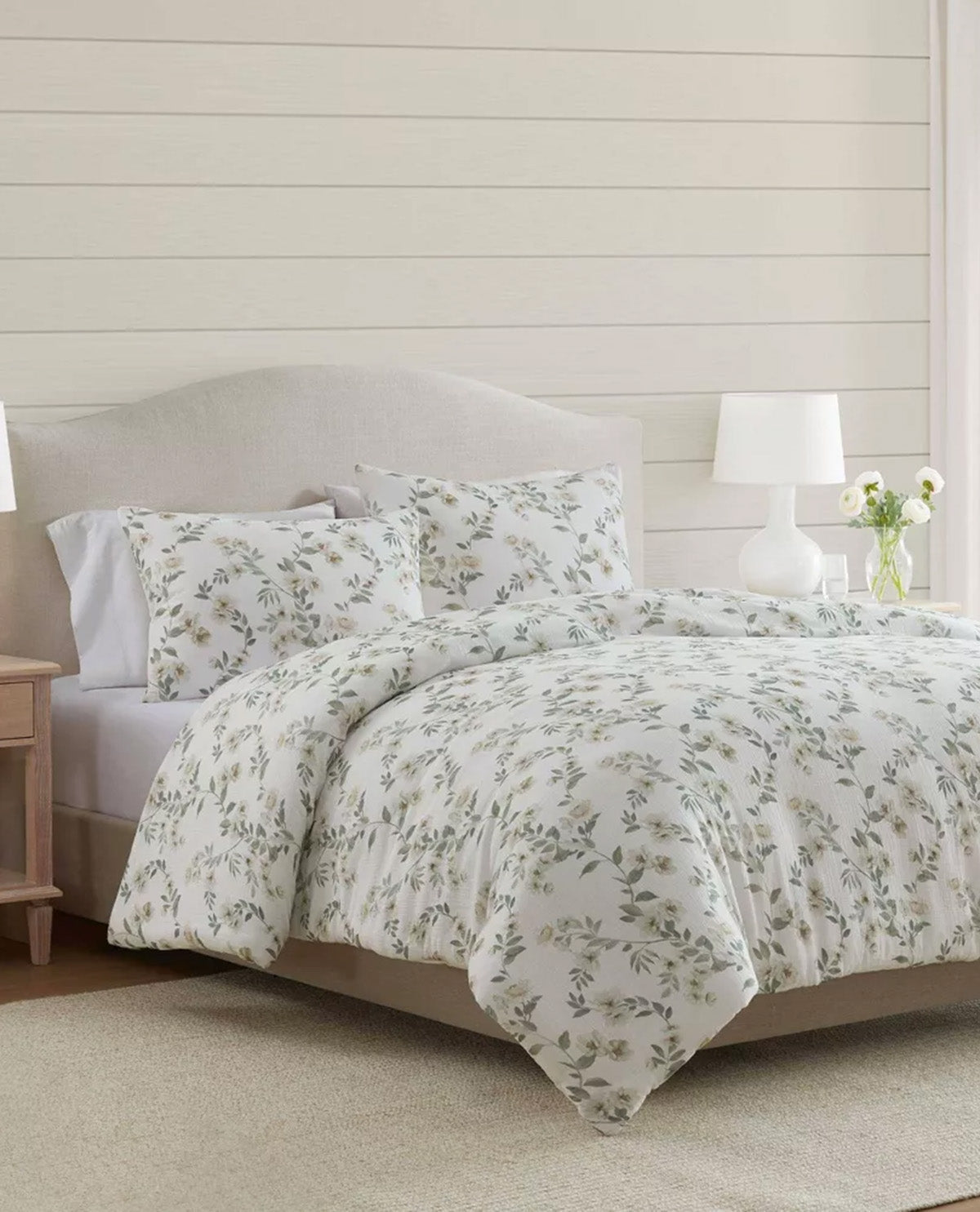 Martha Stewart Hazel Floral Beige Comforter Set KG/CK