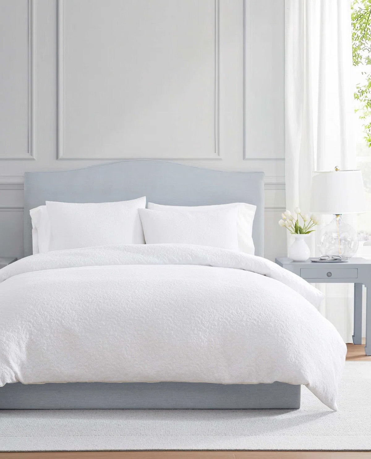 Martha Stewart Garden Trellis White Duvet Set F/Q