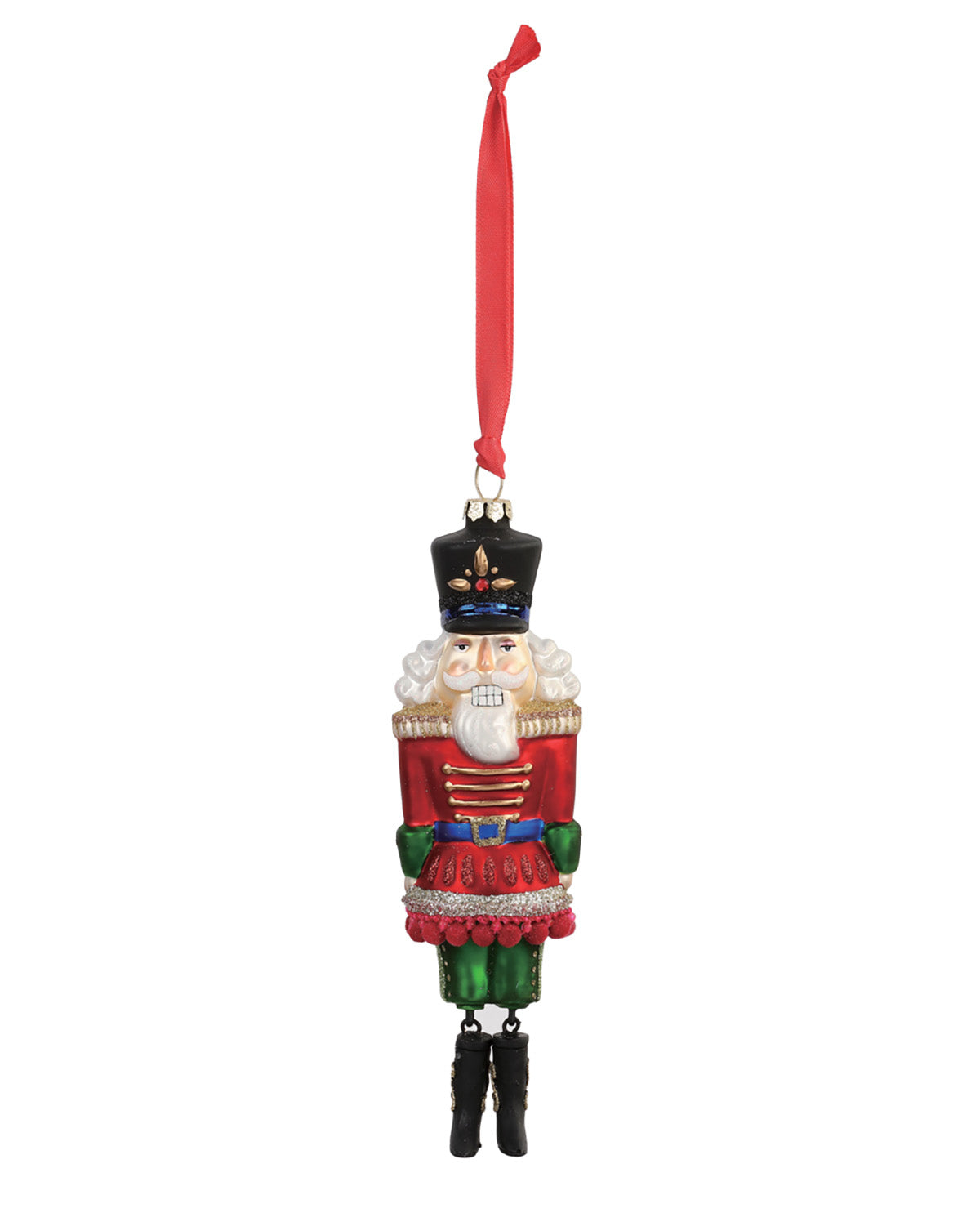 Nutcracker Blown Glass Ornament