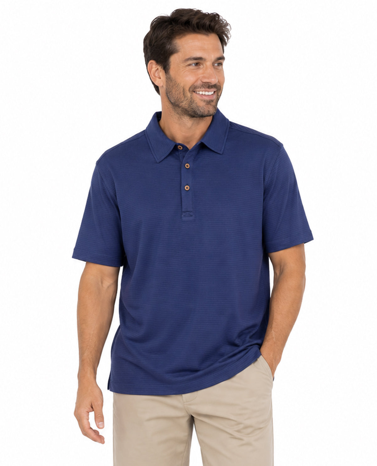 Lands End Weekend Texture Polo