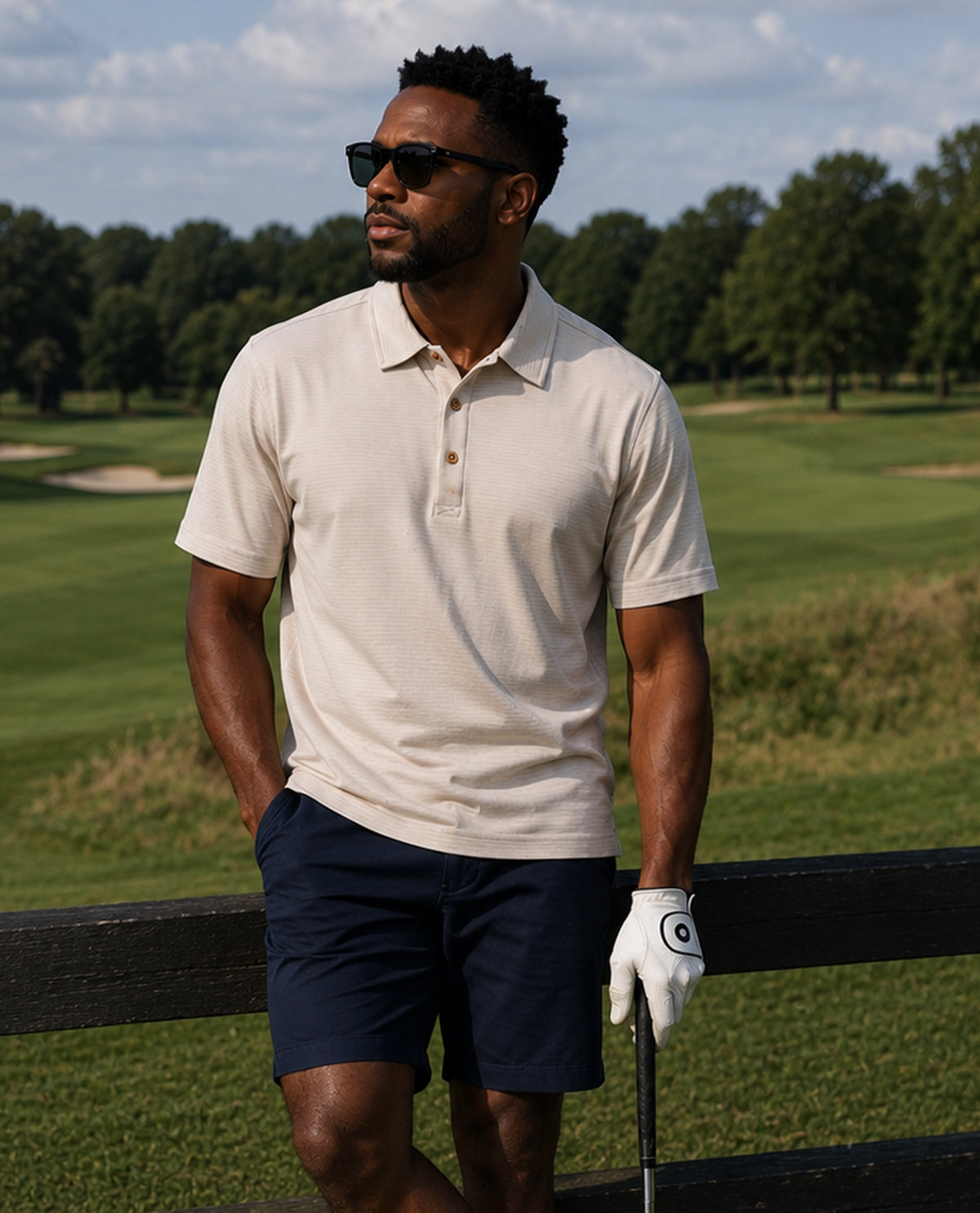 Lands End Weekend Texture Polo