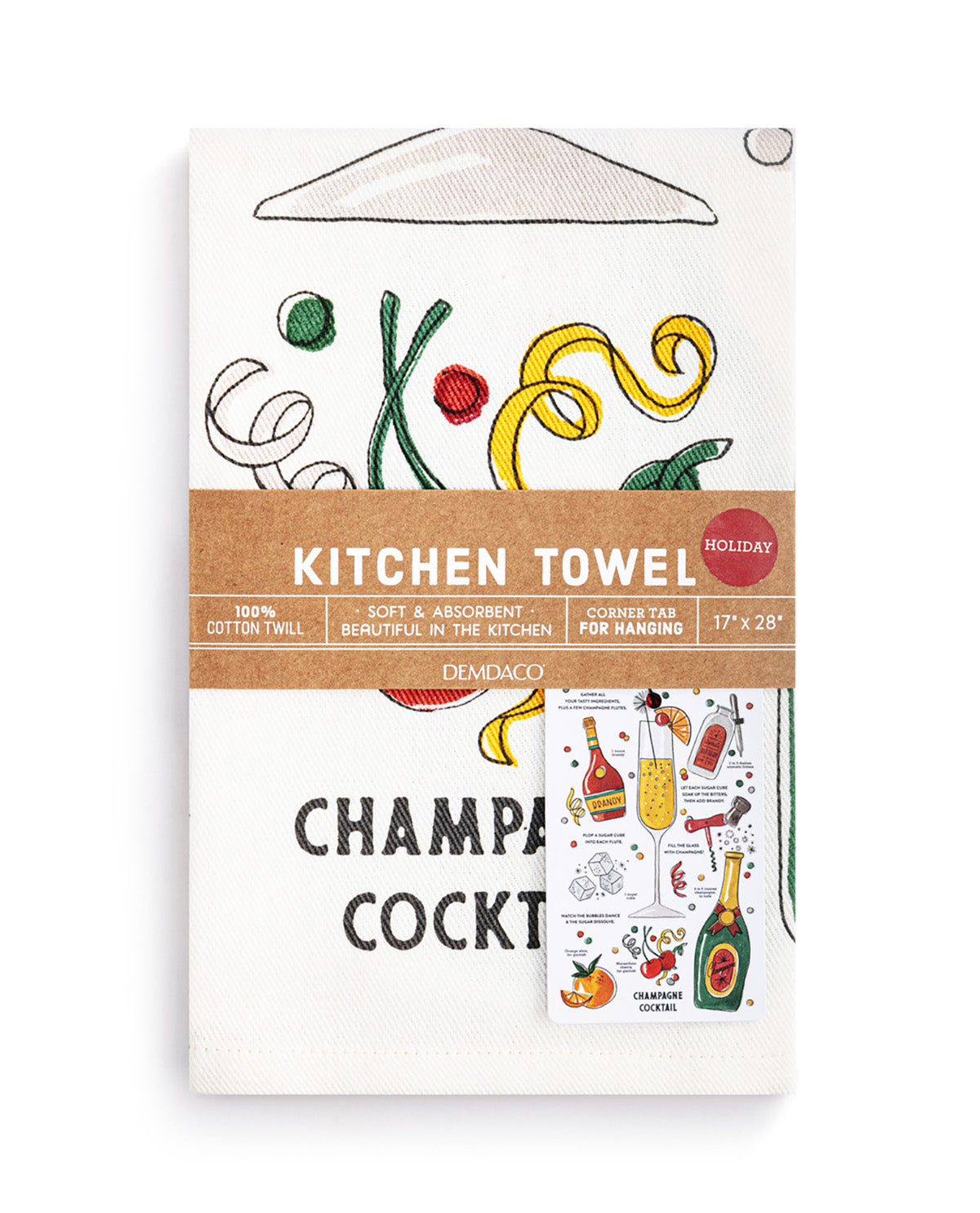 Demdaco Champagne Cocktail Bar Towel