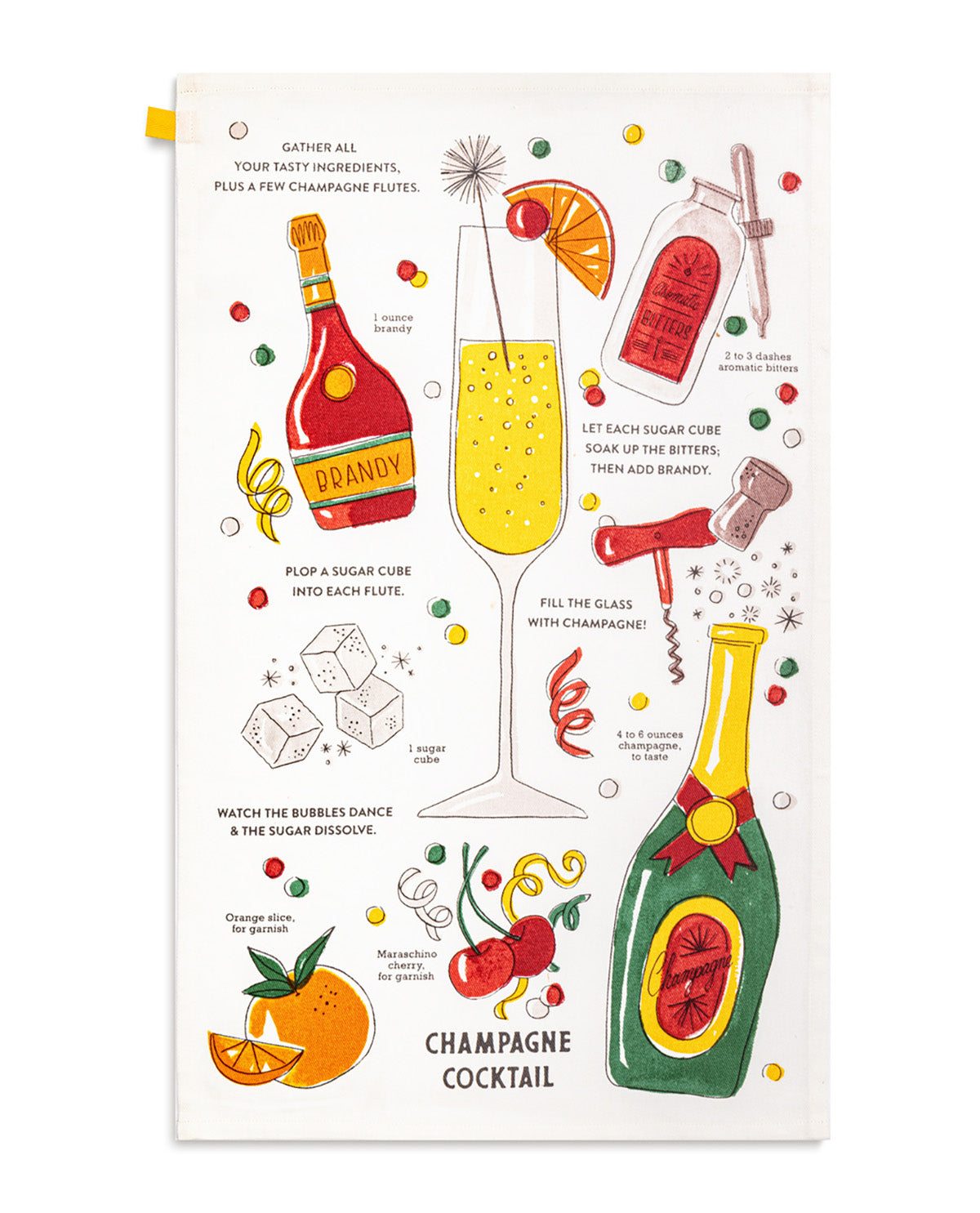 Demdaco Champagne Cocktail Bar Towel