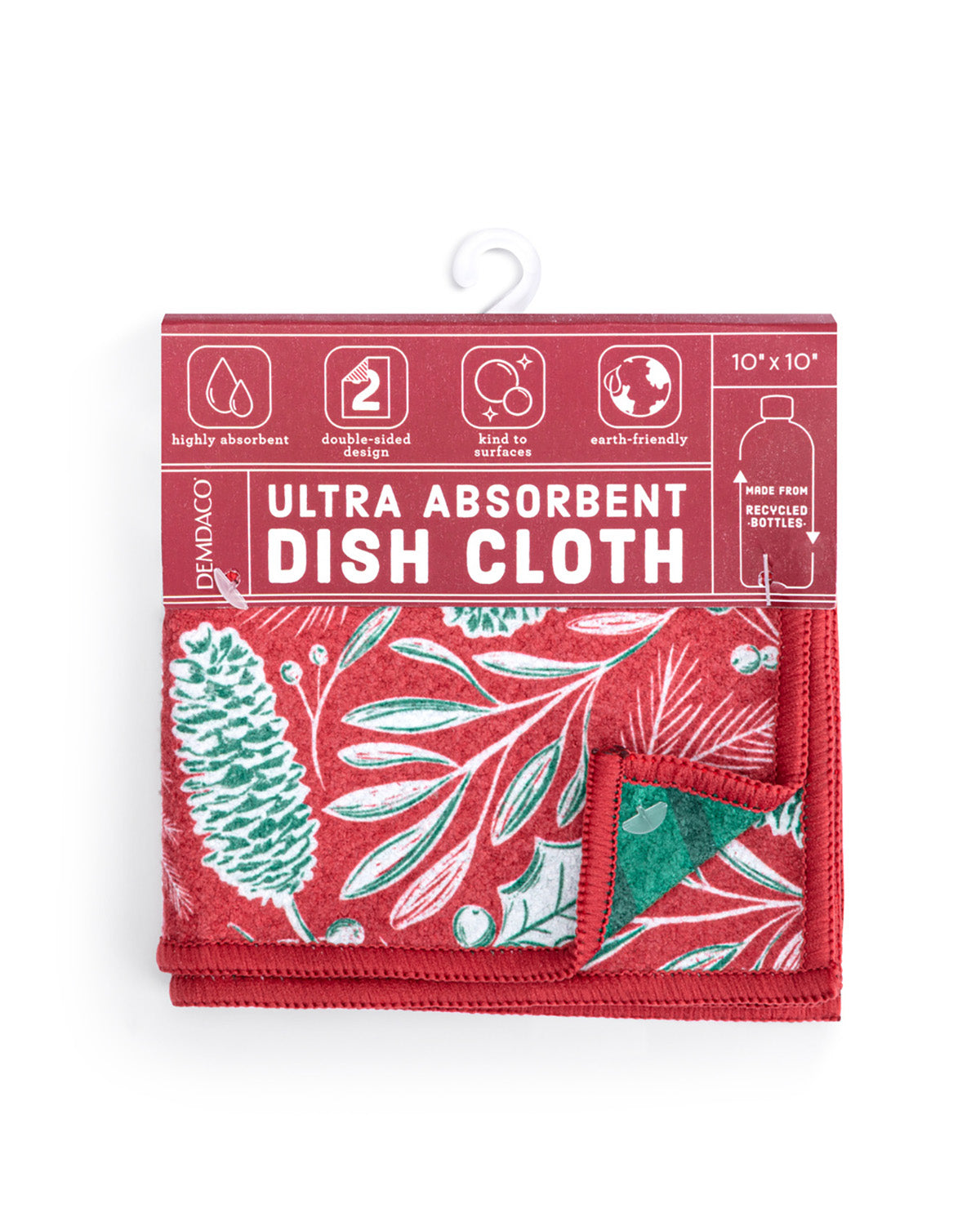 Demdaco Red Pinecone Dishcloth - Set of 2