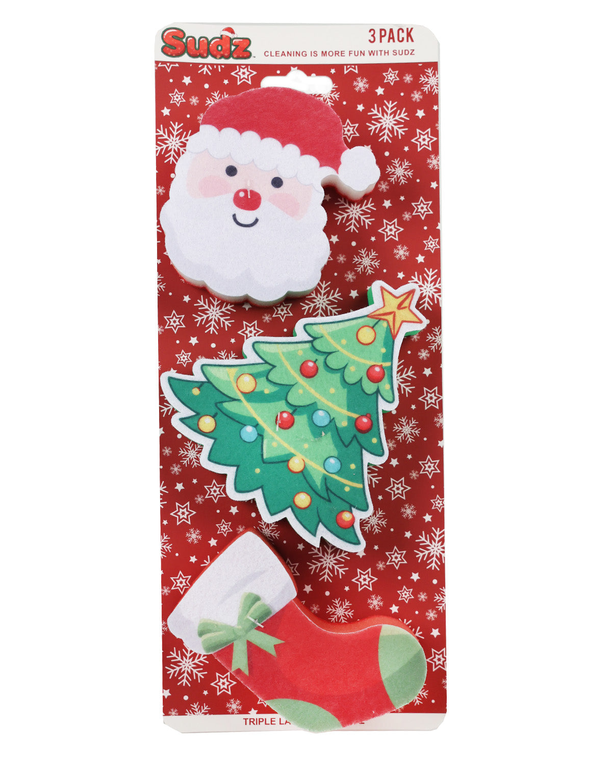 Sudz 3 Piece Santa Sponge Set