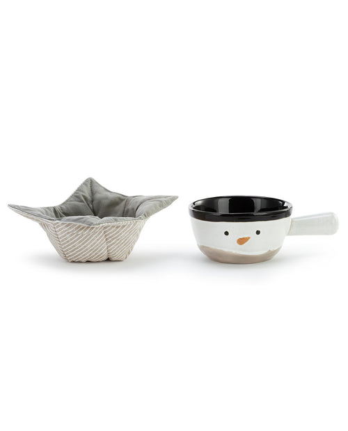 Snowman Soup Crock & Bowl Cozy