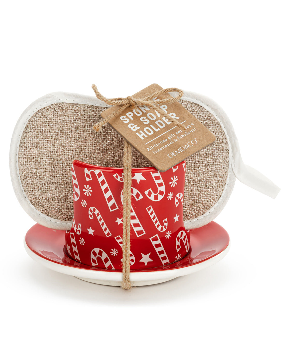 Candy Cane Soap Dish & Sponge