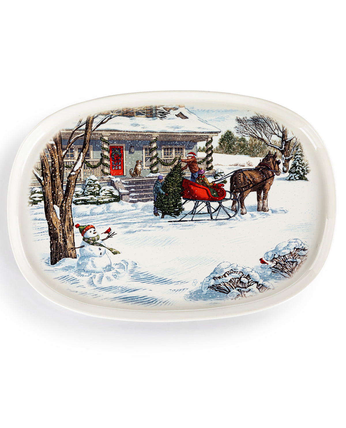 Winter Wonderland Ceramic Oval Platter