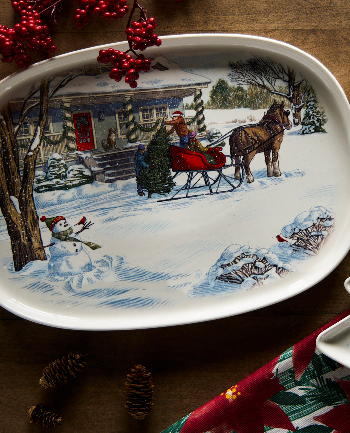 Winter Wonderland Ceramic Oval Platter