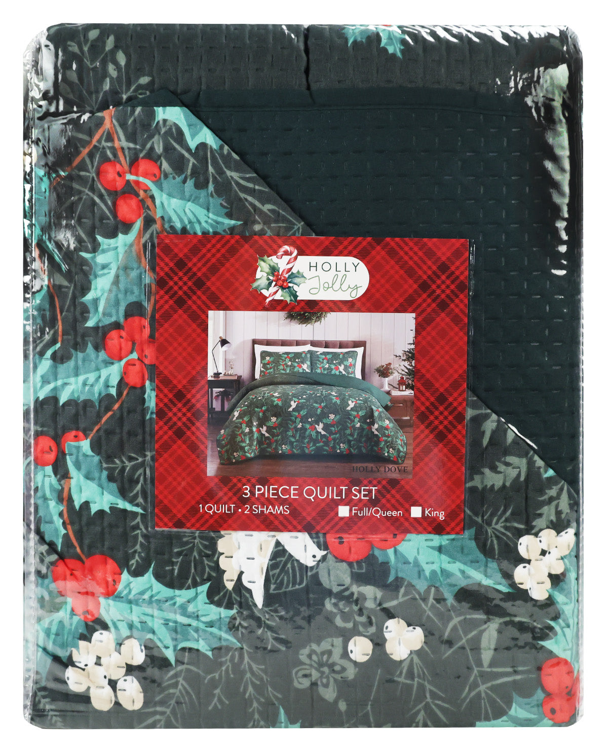 King Christmas 3 Piece Quilt Set