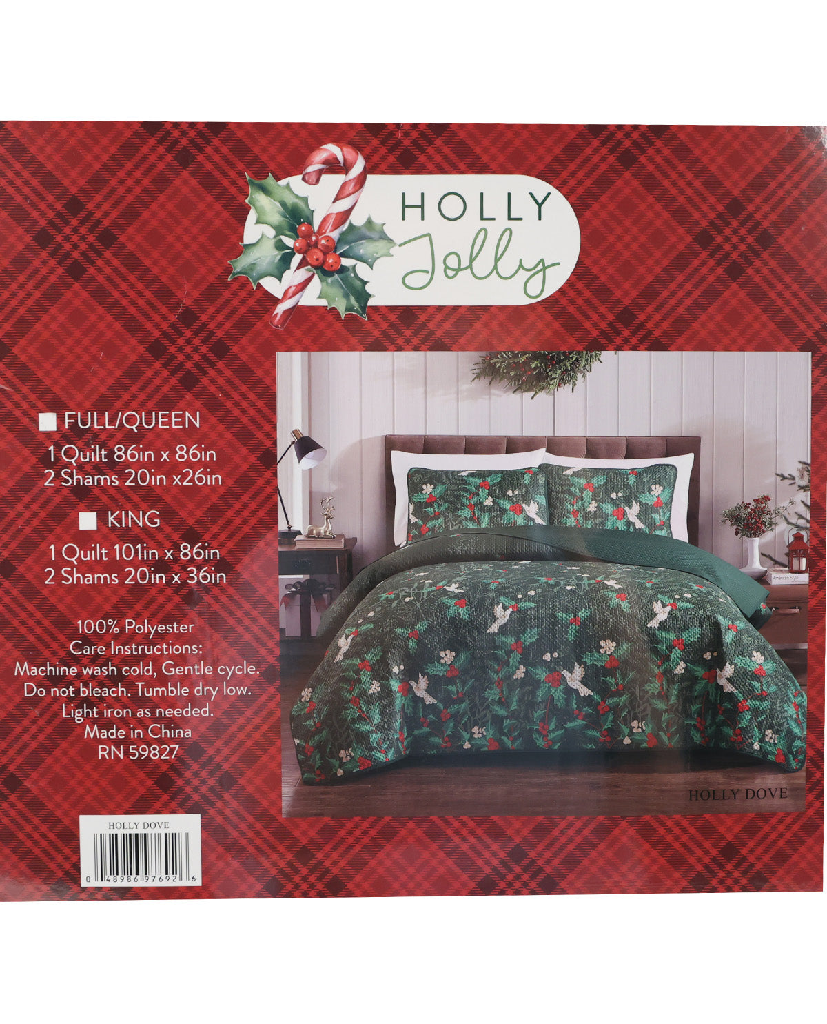 Full/Queen Christmas 3 Piece Quilt Set