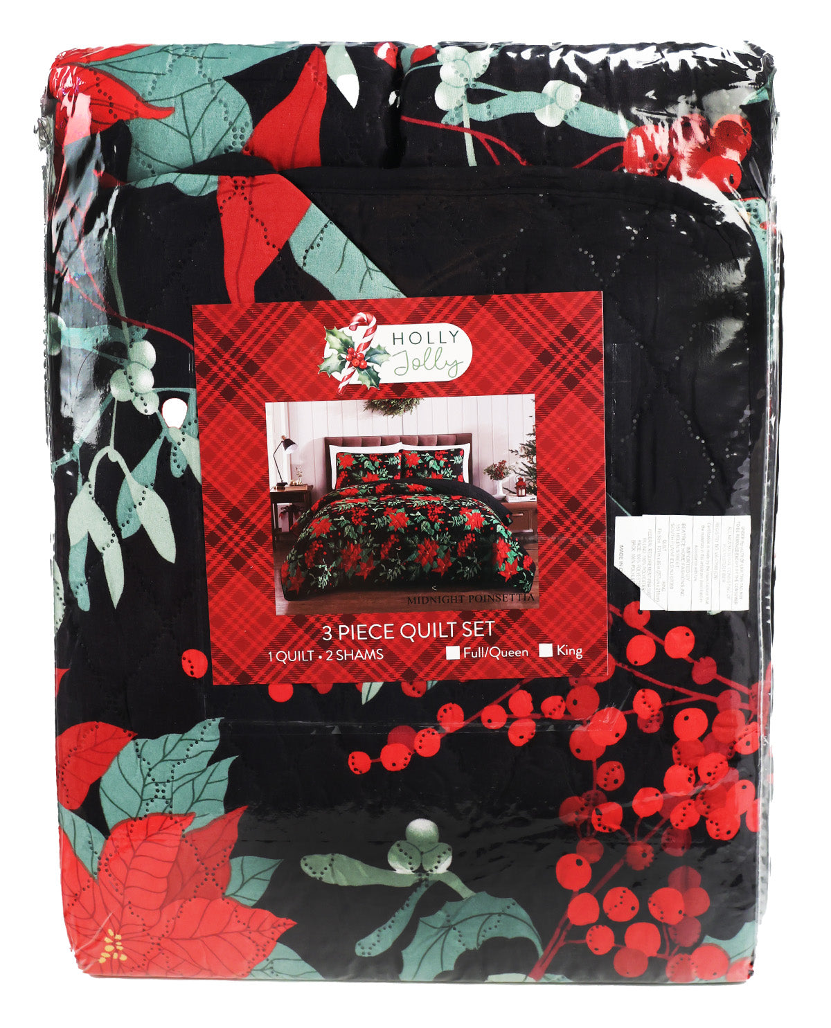 Full/Queen Christmas 3 Piece Quilt Set