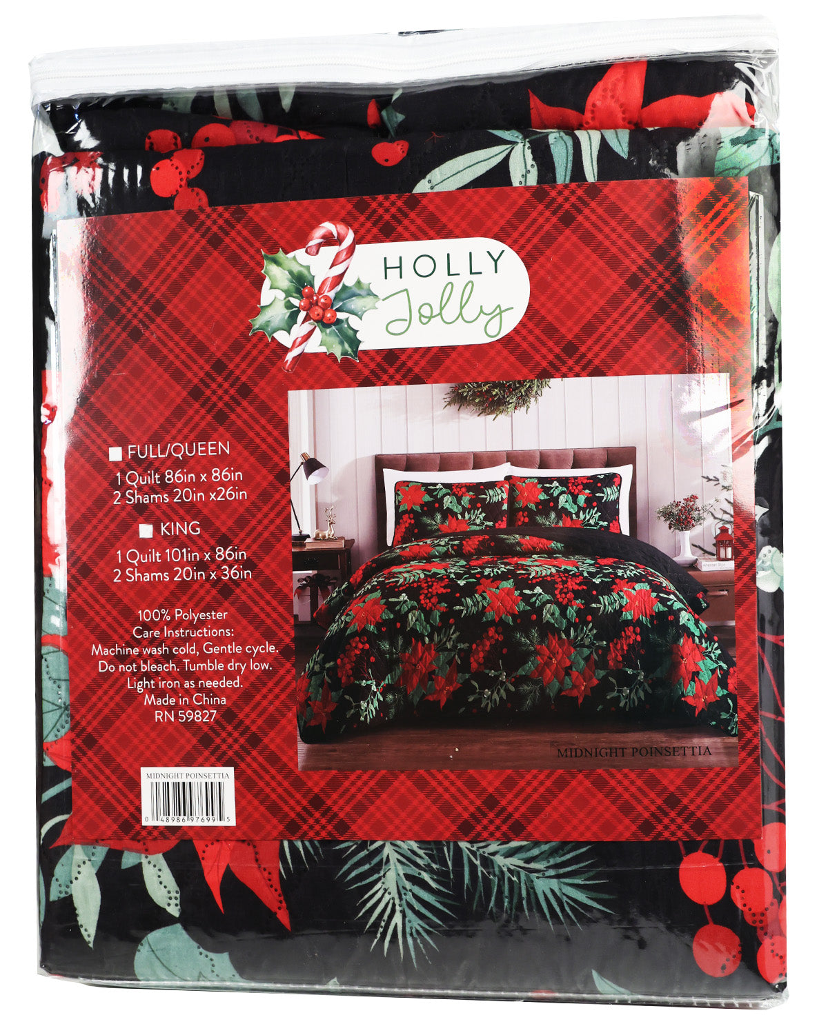 Full/Queen Christmas 3 Piece Quilt Set