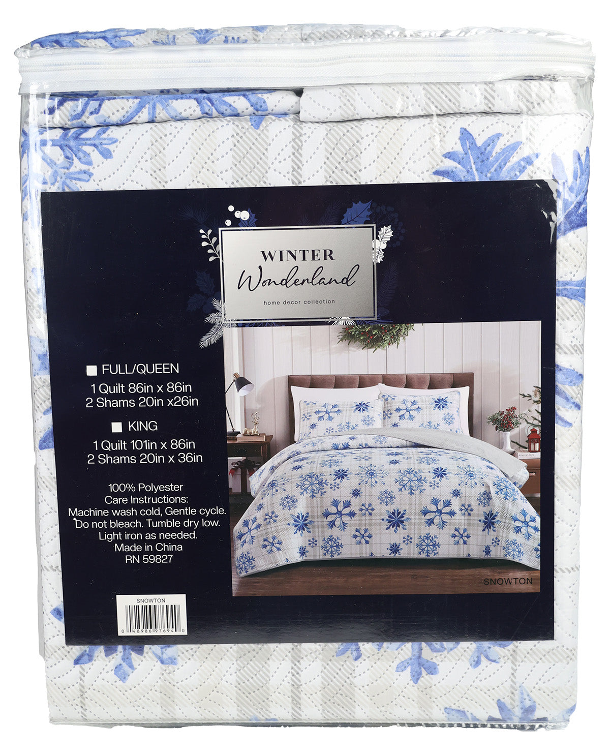 King Christmas 3 Piece Quilt Set