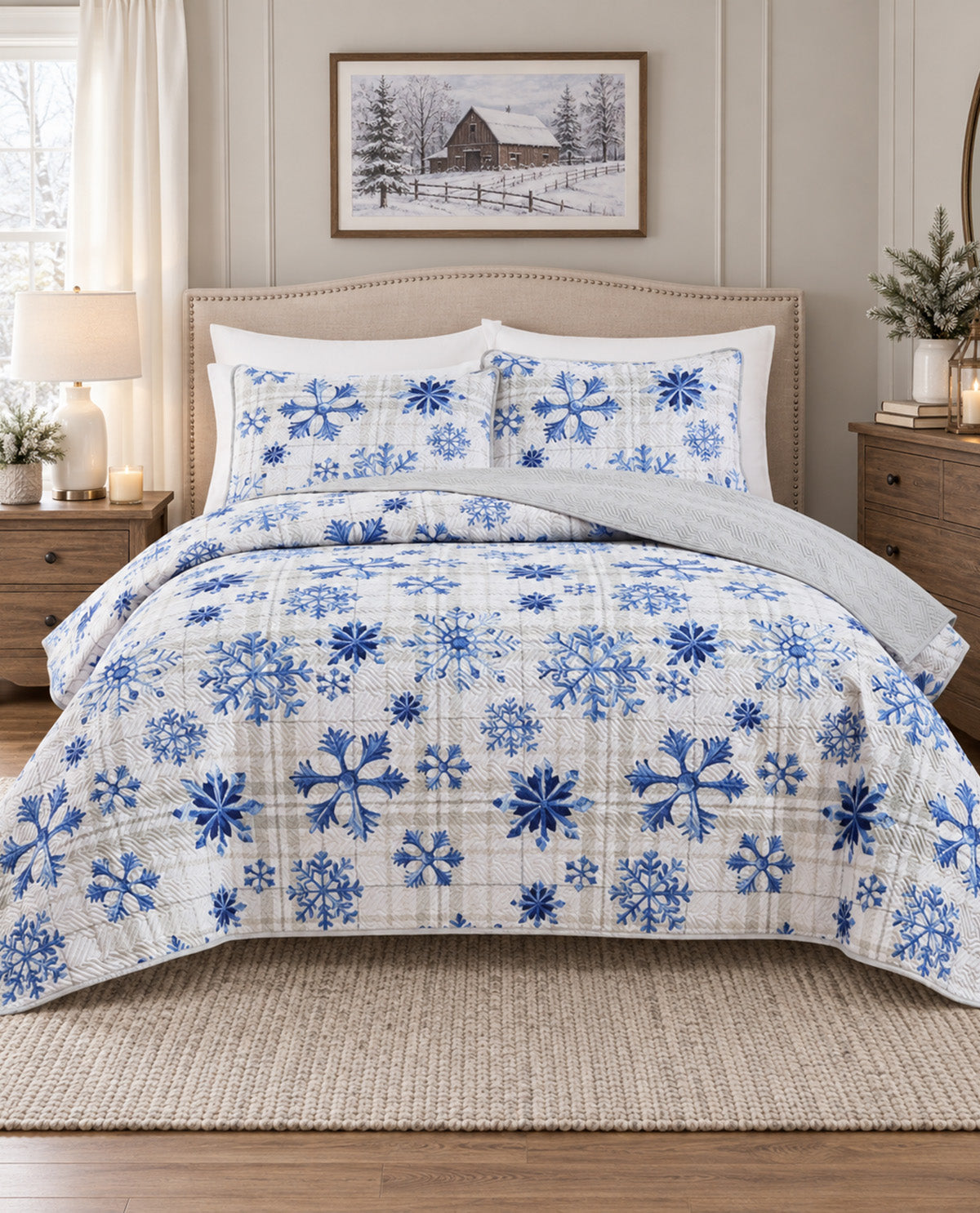 Full/Queen Christmas 3 Piece Quilt Set