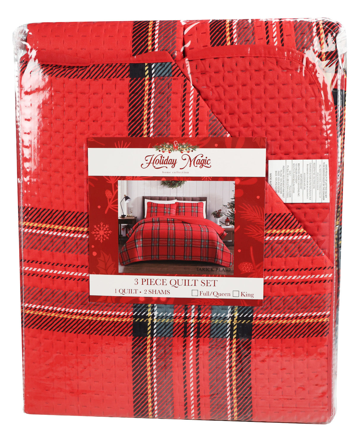 Full/Queen Christmas 3 Piece Quilt Set