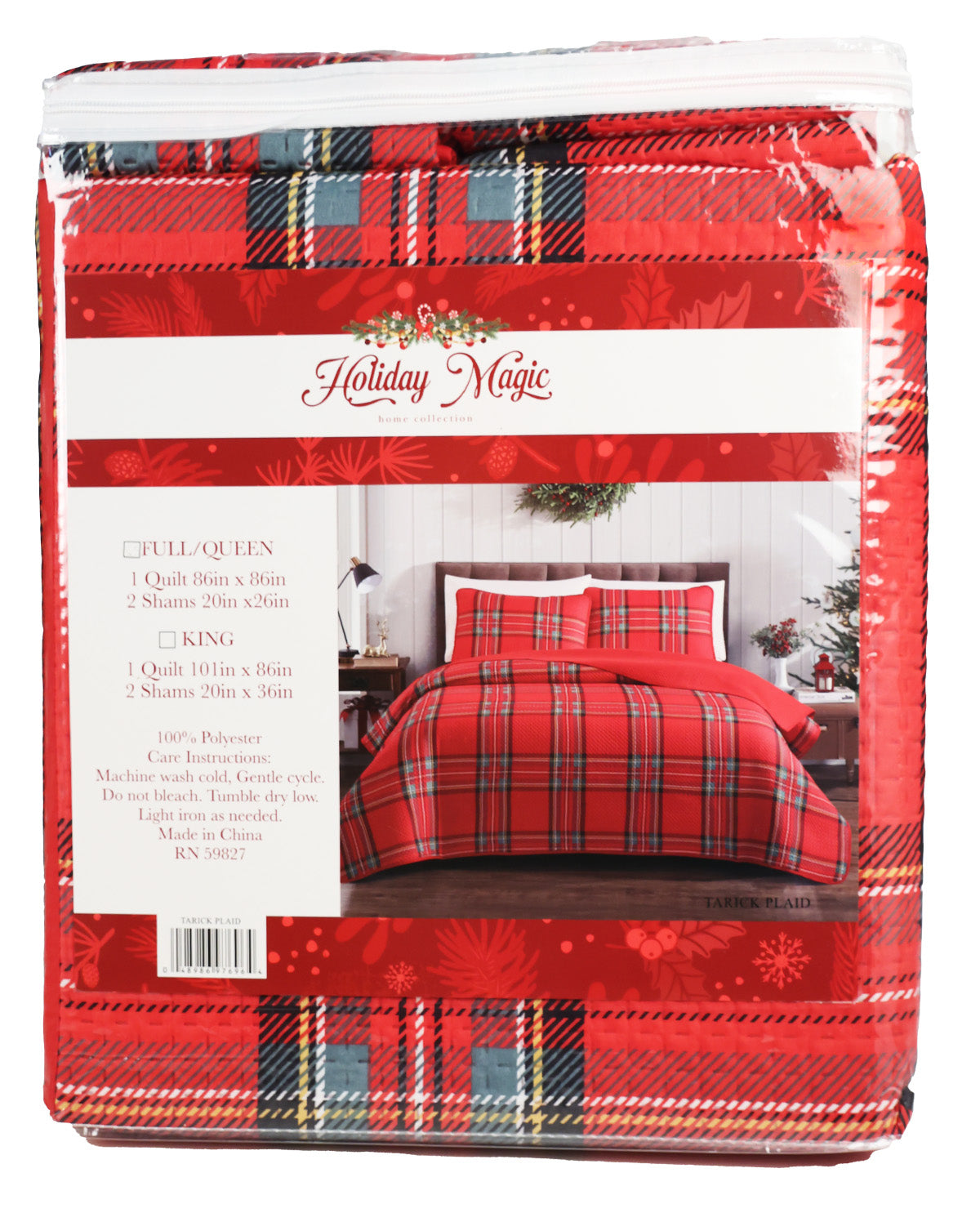 Full/Queen Christmas 3 Piece Quilt Set