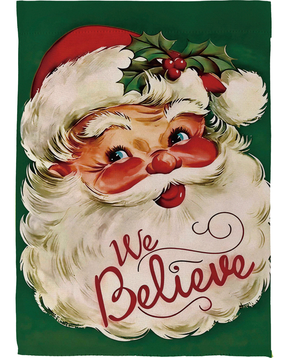 Evergreen We Believe Santa House Flag