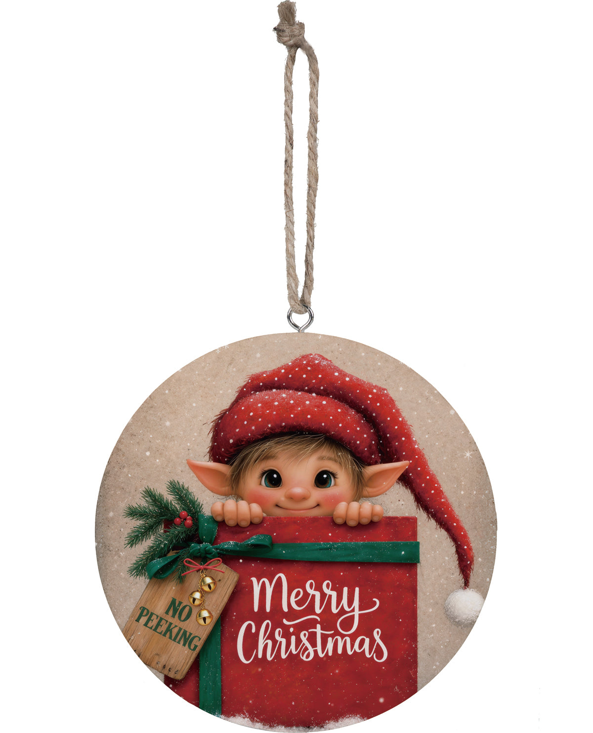 Evergreen Elf Wood Ornament