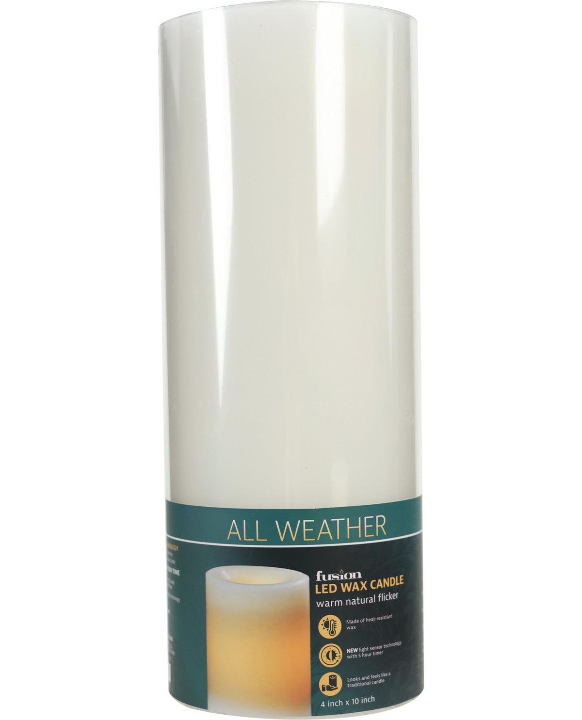 White Flameless 4x10" Led Candle