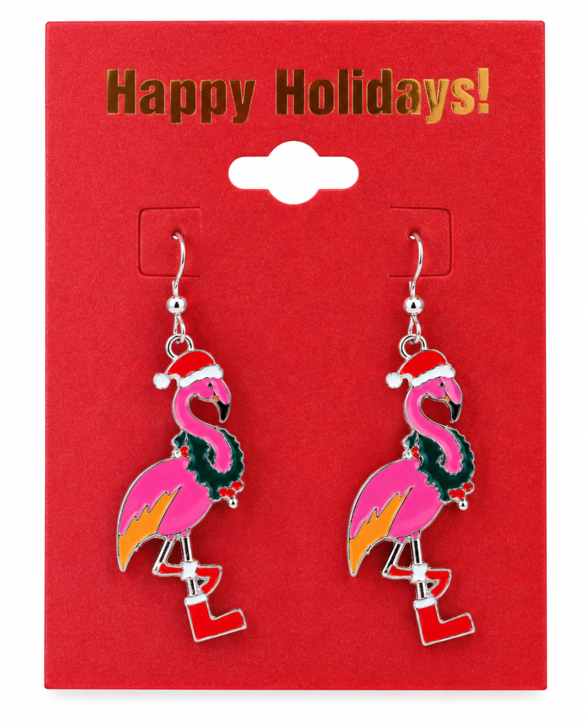 Christmas Flamingo Earrings