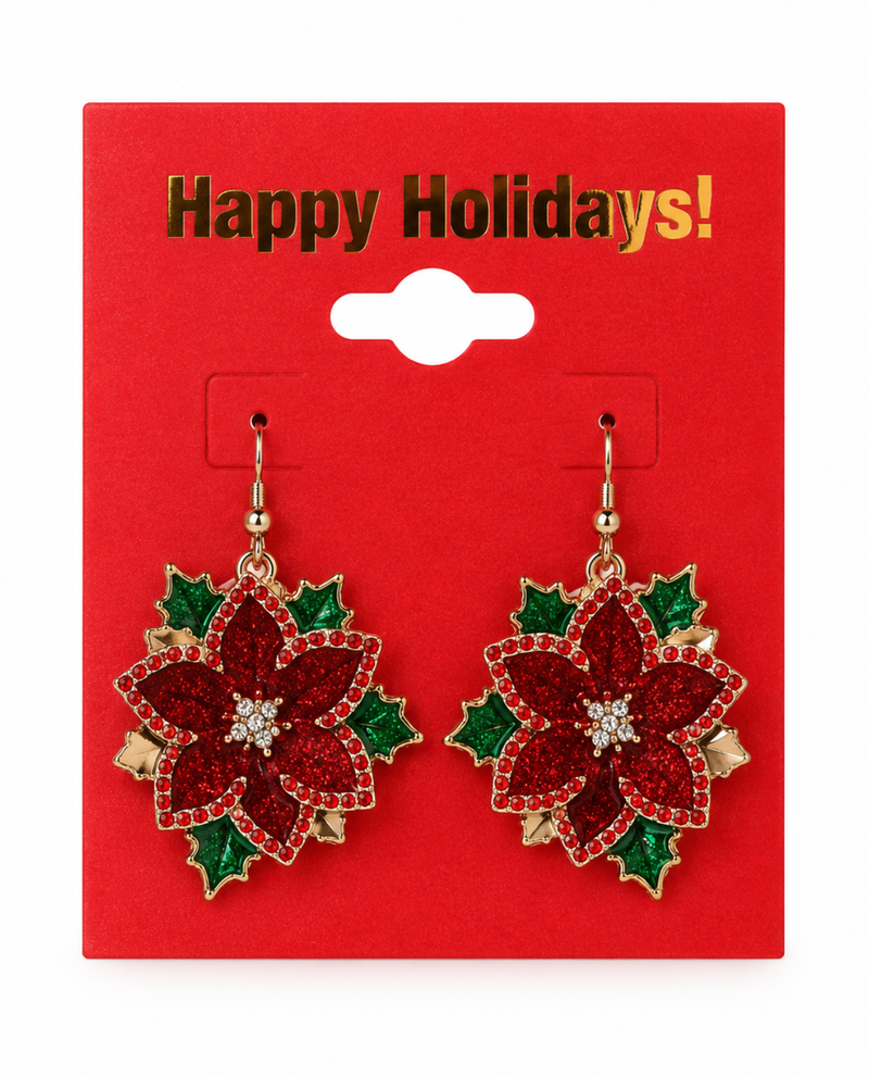Poinsettia Earrings