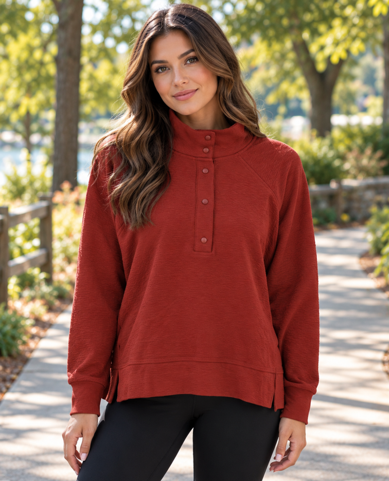 Match Fit Funnel Neck Pullover Top