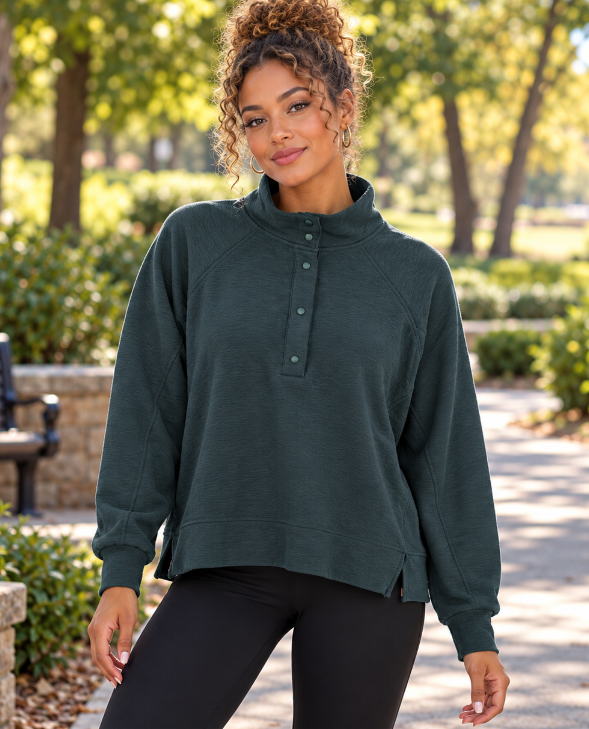 Match Fit Funnel Neck Pullover Top