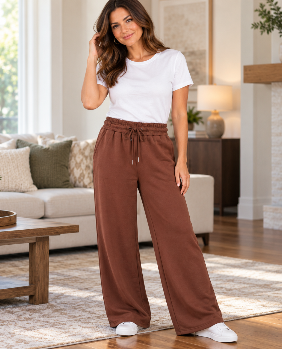 Match Fit Pull On Elastic Pant With Woven Back Pocket